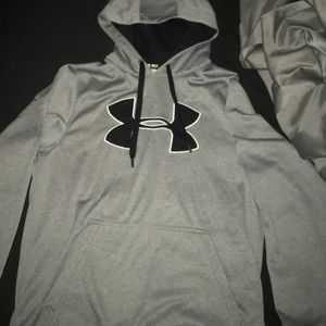Grey and Black Stitched in Under Armour Hoodie